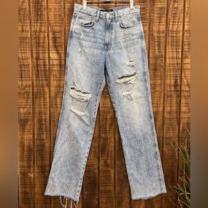 Veronica Beard Dylan Full Length Straight High Rise Light Jeans